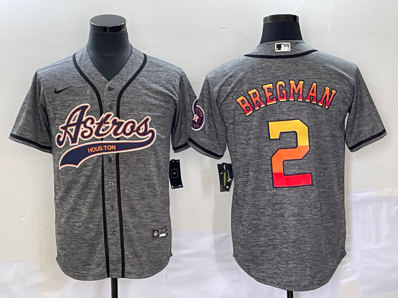 Men's Houston Astros Alex Bregman #2 Gray Jersey Joint Edition